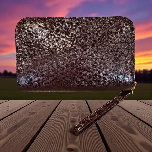 Louis Vuitton Purple Taiga Pochette Baikal Clutch - Picture 1 of 11